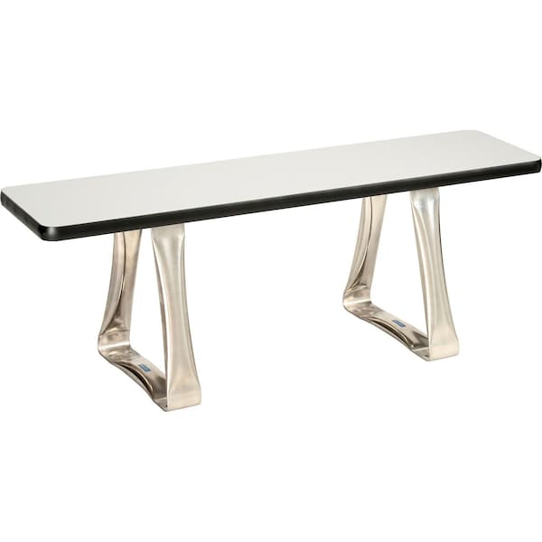 Global Industrial Locker Room Bench, Laminate w/ Steel Trapezoid Legs, 48inW x 12inD x 17inH 695976T - main